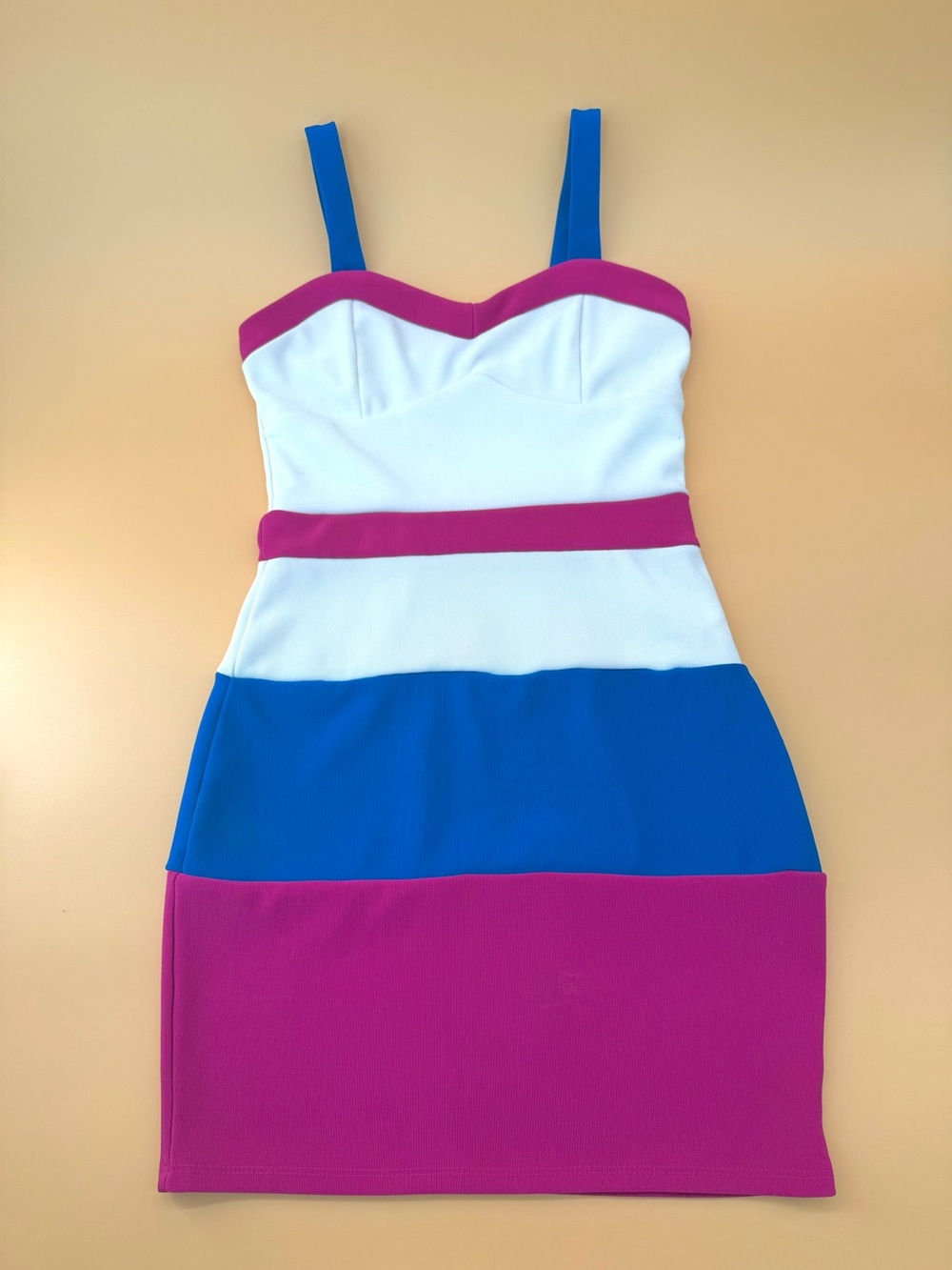 Papaya Y2K Bandage Mini Dress in Colorblock